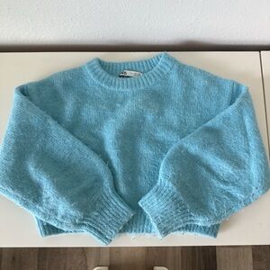 Zara Soft Blue Crew Neck Sweater